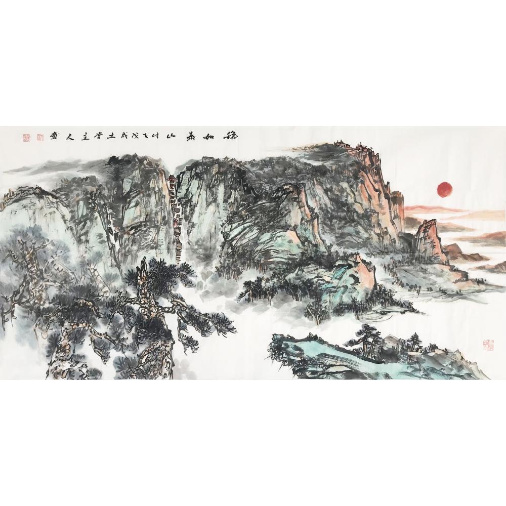 张继博·国画《稳如泰山》